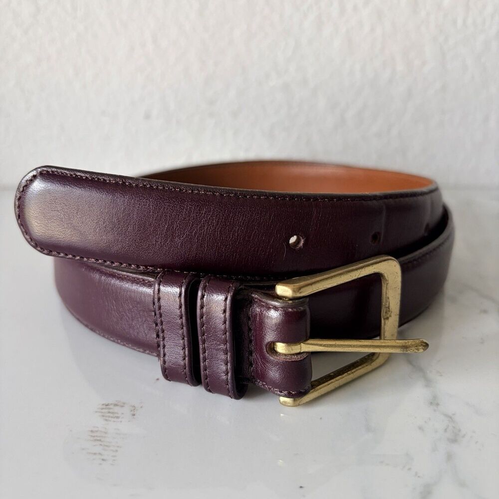 Coach Women’s Burgundy Leather Belt Size 34